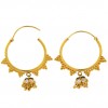 22ct Real Gold Asian/Indian/Pakistani Style Medium Hoop Jhumkay Earrings